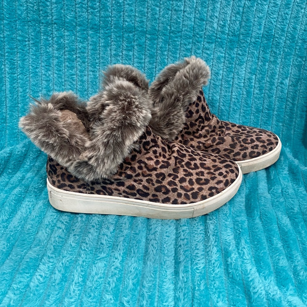 Very J Leopard Fur-Lined Booties